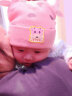 贝娜茜婴儿帽子秋冬季可爱超萌男宝宝女新生儿胎帽婴幼儿毛线帽纯棉韩版 MX640-小奶牛-粉色  0-12个月（38-47CM） 实拍图