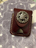 ZiPPO Zippo打火机原装正品棕色皮套新款徽章黑色真牛皮美国正版配件鹰十字架 棕色鹰头 实拍图