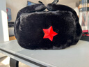 礼莎雷锋帽加绒加厚男士棉帽中老年冬季户外防寒保暖保安护耳冷库帽子 黑色带五星款棉帽 均码55-61CM 实拍图