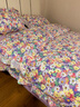 恩兴纯棉床上四件套全棉韩式公主风床品宿舍床单三件套床笠田园花被套 J桃之夭夭-荷叶边【100%新疆全棉】 1.8m床 床单款 四件套-被套200*230cm 实拍图