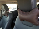 Circle Cool 牛皮汽车头枕护颈枕 车上抱枕座椅靠枕腰靠垫小车用头层牛皮枕头 牛皮颈枕 咖啡色 2个 实拍图