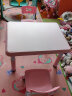 希伯熊 儿童桌子塑料幼儿园套装小桌椅宝宝学习吃饭孩子书桌游戏可升降 80*60粉色升降带加固一桌二椅 实拍图