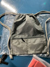 布简单时尚简约束口袋抽绳双肩包男女通用户外旅行背包折叠运动健身包 灰色（小号） 实拍图