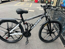 凤凰（Phoenix） 山地自行车成年人男士女士学生变速减震油刹线刹山地车自行车 黑白色十刀轮高碳钢车架 27.5寸（身高170-190左右） 24速数字指拨/默认线碟可改油碟 实拍图