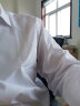 Cszxx大码衬衫男加肥加大胖子宽松纯色防皱免烫长袖衬衣 职业装 白色 XL（42）适合140-160斤 实拍图