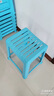 茶花（CHAHUA）塑料凳子家用加厚大人餐桌椅方凳板凳塑胶凳 【蓝灰色】 47cm 【4个装】条纹高凳 实拍图