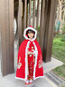 安妮优儿女童汉服冬款拜年服女宝中国风2025新款古装过年冬季儿童新年唐装 红色披风 160 实拍图