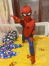 忆爱蜘蛛侠衣服紧身衣男儿童连体战衣六一儿童节礼物演出cos服套装 英雄归来+头套 140 实拍图