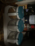 茶花（CHAHUA） 玻璃调料罐调味盒油壶套装厨房带架子糖盐味精罐 3组调味罐+油壶450ML 【蓝色】 实拍图