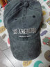 目丸帽子男潮软顶水洗牛仔棒球帽男显脸小秋季休闲百搭韩版鸭舌帽男款 1#灰色-字母 标准码 可调节 实拍图