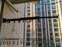 尔沫（EM）阳台折叠晾衣架免打孔晾晒架置物架挂壁可伸缩杆晒被子家用晾衣杆 枪灰三段-12挂钩 晒单实拍图