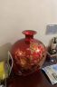 loyo景德镇陶瓷器花瓶插水晶釉中式家居酒柜电视柜博古架摆件结婚礼物 水晶釉红色金沙赏瓶 实拍图
