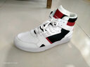 李宁男鞋板鞋休闲鞋男春秋季高帮新款耐磨防滑革面轻质滑板鞋运动鞋子  标准白/ 公牛红 42 实拍图