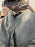 港蒂湾 牛仔裤男夏季破洞高街潮牌美式拉链牛仔裤子男小众设计感复古夏 蓝色(-破洞款YD728) L(100-120斤左右） 晒单实拍图