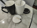 贝瑟斯 情人节礼物送女友陶瓷马克杯2个装 创意时尚情侣对杯水杯 带盖带勺咖啡牛奶情侣杯子一对陶瓷带盖 实拍图