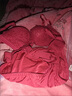 嗳妮嘉（AINIJIA） 无钢圈聚拢内衣文胸套装蕾丝性感深V调整型收副乳小胸内衣女胸罩 酒红色(单文胸) 34B=75B 实拍图