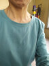 妍府秋季女装圆领薄款长袖t恤纯色全棉衣服宽松上衣打底衫女 粉红色 XL（建议115-125） 晒单实拍图