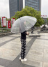 长弯柄半自动透明伞360度全景透明雨伞男女生网红直杆简约防风伞 白色直柄（1米直径）透明边 16骨 实拍图