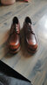 羚步 真皮夏季透气手工牛皮鞋男士商务休闲皮鞋大头软皮正装德比皮鞋英伦风男鞋 咖啡色 45 实拍图