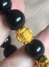 玖维娅貔貅手链男女款情侣一对黑曜石电镀沙金六字真言手串时尚首饰品 JYG013福禄双全款 实拍图