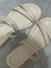 啄木鸟凉鞋女仙女风2022夏季新款外穿韩版百搭网红学生女士平底罗马凉拖 米白色升级版 37 实拍图