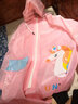 英玛仕（ENGMARSS） 儿童雨衣6-12岁小学生雨披男童女童带书包位雨衣幼儿园3-6岁 粉色独角兽【第3代TPU防水面料】 L 1件 实拍图