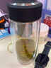 万象（WANXIANG） 万象玻璃杯单层加厚便携男女士泡茶水杯简约茶杯商务家用水杯 V66双层-黑色 360ml 1只 实拍图