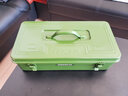 绿林（GREENER）家用铁工具箱铁皮大号单双层五金收纳箱多功能车载空箱中号手提式 460A绿-加厚单层【472*236*150】 实拍图