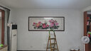 万叶居福（WanYeJu）纯手绘牡丹画花开富贵图新中式客厅装饰画国画挂画山水画字画壁画 花开富贵福满堂B【千层牡丹】 86*218CM【展会级红褐实木镜框】 实拍图