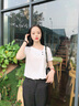 晨芙雪纺衬衫女夏季短袖时尚斜V领职业商务珠宝美容院前台接待工作服 单件香槟色衬衫 XL 建议110-120斤 实拍图
