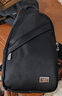 七匹狼（SEPTWOLVES）斜挎包男胸包单肩包帆布小背包男包大容量休闲男士包包潮牌 黑色 实拍图