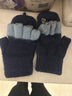 迪淑琪儿童手套秋冬季男孩防寒6-12岁保暖男童半指翻盖五指小学生写字 徽标/藏青6-12岁 均码 实拍图