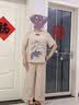 俞兆林（YUZHAOLIN） 母亲节礼物妈妈夏装2026套装冰丝上衣服中年女装短袖T恤中老年女 卡其色 XL 【建议80-100斤】 实拍图