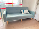 卓芝 布艺沙发床客厅卧室组合家具北欧现代小户型出租房公寓折叠沙发 18号抹茶绿（科技布） 3人位(1.7米长*宽0.95米)配2抱枕 实拍图