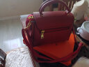 MEIGUIDAISHU袋鼠品牌真皮包包女士单肩包2024新款斜挎包中年小包妈妈包手提包 红色 实拍图