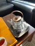 容山堂双内胆玻璃烧水壶蒸汽煮茶器蒸茶器养生壶大号泡茶电陶炉套装木盖 平光平盖提梁壶+小容黑胡桃茶炉 实拍图