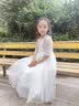 小咔衣浓儿童礼服公主裙蓬蓬纱花童婚纱小女孩长袖主持人钢琴演出服春秋季 098白色长款A6 130 实拍图