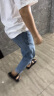Levi's李维斯冰酷系列女士时尚男友风直筒梨形身材窄脚牛仔哈伦裤 蓝色 25/27 155-160 90-100斤 标准 实拍图