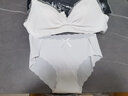 莫代尔 夏季薄款白色内衣胸罩女小胸聚拢无钢圈调整型蕾丝无痕文胸 黑色 套装 75A 34 实拍图