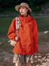 拓路者朱雀冲锋衣女三合一户外登山服外套防风防水抓绒保暖爬山旅游女款 朱雀红 单冲/腋下拉链 S 实拍图