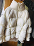 日着原创设计师女装冬季新款女士前短后长宽松高领保暖无胆防绒羽绒服 白色 S 实拍图