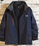 JEEP SPIRIT冲锋衣男女情侣款三合一可拆卸秋冬季加厚外套女衣服运动夹克男装 988藏蓝拼灰色 带内胆 2XL (男士推荐145-170斤) 实拍图