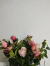 野派欧式复古保加利亚玫瑰仿真花束假花绢花客厅装饰陶瓷花瓶花艺摆件 单枝浅粉玫瑰 实拍图
