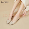达芙妮单鞋女新款夏季尖头气质平底鞋一脚蹬舒适百搭女鞋子 米色 35 实拍图