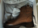 百丽（Belle）舒适瘦瘦休闲靴女2025冬新款商场同款羊皮复古靴B7E1DDD5 棕色-单里 38 (240mm) 实拍图