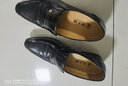 老人头男鞋秋冬季正装男士皮鞋新款西装鞋英伦尖头漆皮商务鞋皮鞋 平跟款-黑色 42 实拍图
