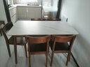 源氏木语 实木岩板餐桌北欧橡木家用吃饭桌子简约长方形餐台 胡桃色餐桌1.3米+H90S01椅*4 实拍图