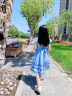 迪士尼（Disney）女童连衣裙夏季公主裙儿童夏装短袖裙子甜美中大童女孩纯棉衣服 蓝色 130(建议身高115-125左右) 晒单实拍图