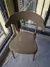 密林 牛角椅子靠背网红餐椅家用塑料懒人休闲简约加厚加强北欧办公椅 加强-新驼色 实拍图