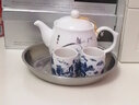 古笙记 6个装 家用陶瓷茶杯景德镇茶具单杯水杯茶碗日式品茗杯子主人杯 白金福寿茶杯(6个装) 实拍图
